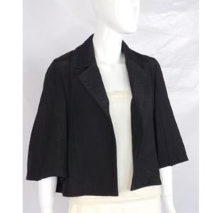 Escada Black Open Front Cropped Draped Jacket